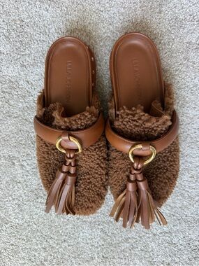 Ulla Johnson Ruby Shearling Tassel Slide Mules